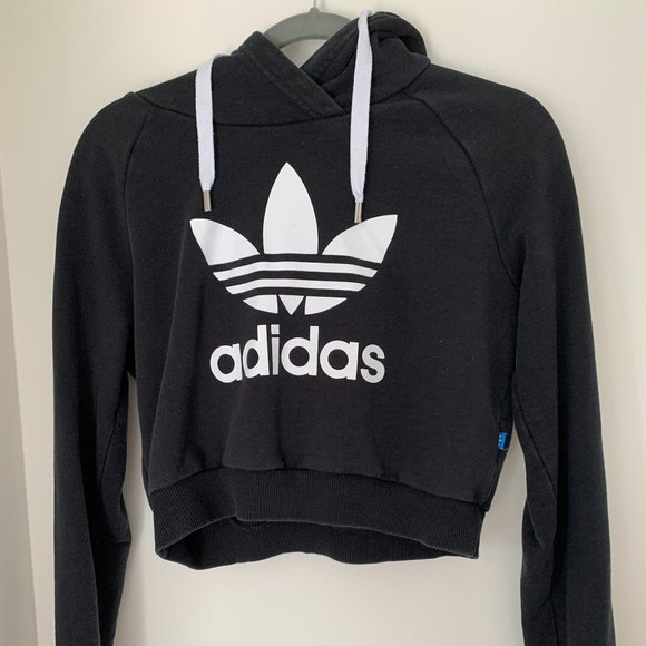 Adidas black cropped hoodie - Picture 1 of 2
